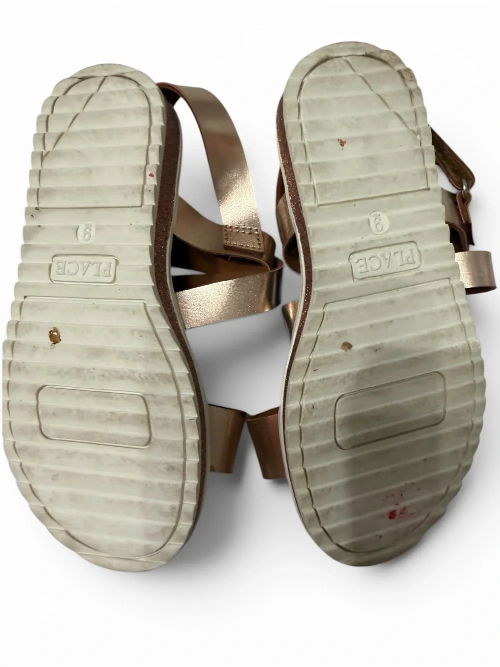 The Children’s Place Toddler Girls Rose Gold Metallic Strappy Sandals Size 9